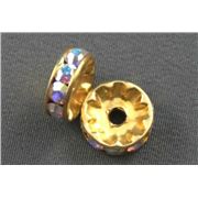 Swarovski Crystal Rondell Crystal AB/Gold 5mm 