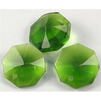 Preciosa Crystal Octagon 1 hole Emerald Transparent 14mm ea