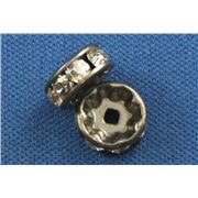 Swarovski Crystal Rondell Crystal/Gunmetal 6mm 