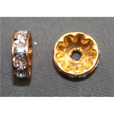 Swarovski Crystal Rondell Crystal/Gold 10mm 
