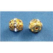 Swarovski Crystal Round Rondell Crystal/Gold 8mm 