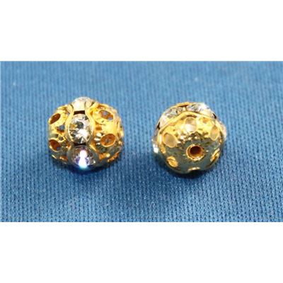 Swarovski Crystal Round Rondell Crystal/Gold 8mm 