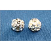 Swarovski Crystal Round Rondell Crystal/Silver 8mm 