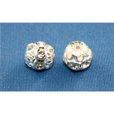 Swarovski Crystal Round Rondell Crystal/Silver 8mm 