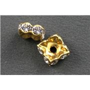 Swarovski Crystal Square Rondell Crystal/Gold 4mm 