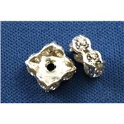 Swarovski Crystal Square Rondell Crystal/Rhodium 8mm 