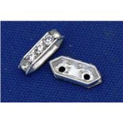 Swarovski Crystal Crystal Spacer - 2 hole Crystal/Silver 10mm 