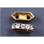 Swarovski Crystal Crystal Spacer - 2 hole Crystal/Gold 10mm 