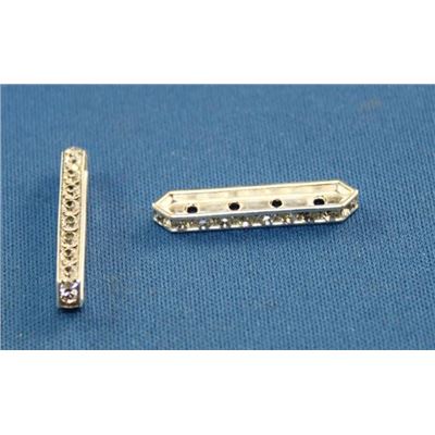 Swarovski Crystal Crystal Spacer - 4hole Crystal /Silver 25mm 