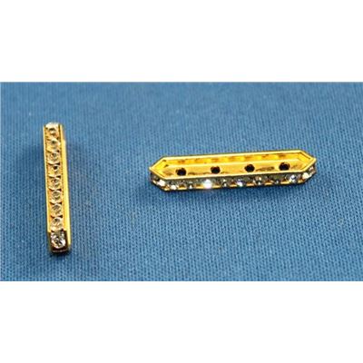 Swarovski Crystal Crystal Spacer - 4hole Crystal /Gold 25mm 