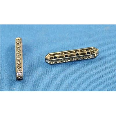 Swarovski Crystal Crystal Spacer - 4hole Crystal /Gunmetal 25mm 