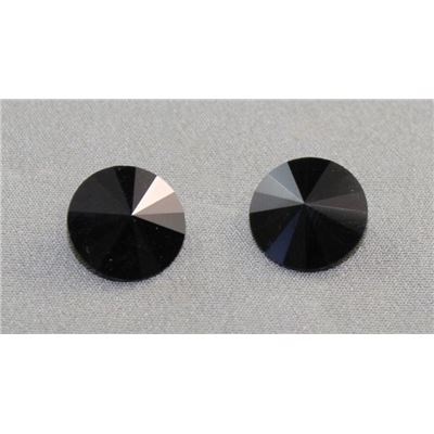 Swarovski Crystal 1122  Pointy Back Rivoli Jet Unfoiled 12mm 