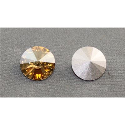 Swarovski Crystal 1122  Pointy Back Rivoli Golden Shadow 12mm 