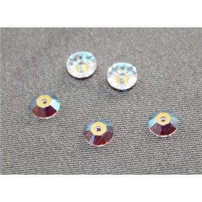 Swarovski Crystal 3128 Sew-on Round, 1 hole Crystal AB 4mm 