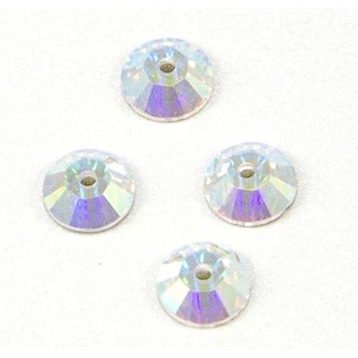 Swarovski Crystal 3128 Sew-on Round, 1 hole Crystal AB 5mm 