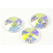 Swarovski Crystal 3200 Sew-on Round, point, 2 hole Crystal AB 10mm 