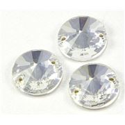 Swarovski Crystal 3200 Sew-on Round, point, 2 hole Crystal 12mm 