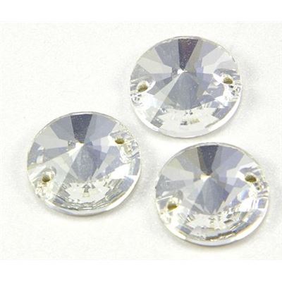 Swarovski Crystal 3200 Sew-on Round, point, 2 hole Crystal 12mm 