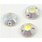 Swarovski Crystal 3204 Sew-on Round, flat, 2 hole Crystal AB 8mm 