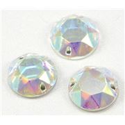 Swarovski Crystal 3204 Sew-on Round, flat, 2 hole Crystal AB 10mm 