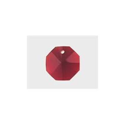 Preciosa Octagon 1 hole Siam Transparent 14mm ea