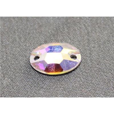Swarovski Crystal 3210 Sew-on Oval, flat, 2 hole Crystal AB 10x7mm 