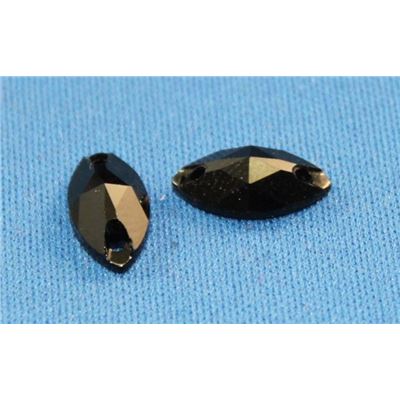Swarovski Crystal 3223 Sew-on Navette, 2 hole Jet 12x6mm 