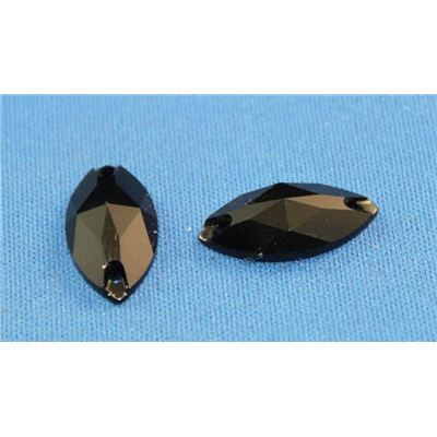 Swarovski Crystal 3223 Sew-on Navette, 2 hole Jet 18x9mm 