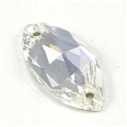 Swarovski Crystal 3223 Sew-on Navette, 2 hole Crystal  18x9mm 