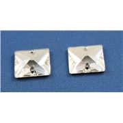 Swarovski Crystal 3240 Sew-on Square, 2 hole Crystal  16mm 