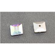 Swarovski Crystal 3400 Sew-on Square, 1 hole Crystal AB 6mm 
