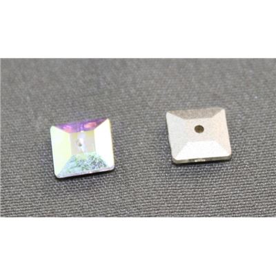 Swarovski Crystal 3400 Sew-on Square, 1 hole Crystal AB 6mm 