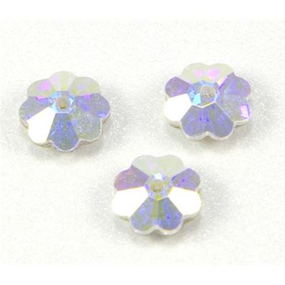 Swarovski Crystal 3700 Sew-on Flower, 1 hole Crystal AB Foiled  6mm 