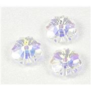 Swarovski Crystal 3700 Sew-on Flower, 1 hole Crystal AB Unfoiled 6mm 