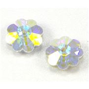 Swarovski Crystal 3700 Sew-on Flower, 1 hole Crystal AB Foiled 8mm 