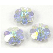 Swarovski Crystal 3700 Sew-on Flower, 1 hole Crystal AB Foiled 10mm 