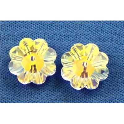 Swarovski Crystal 3700 Sew-on Flower, 1 hole Crystal AB Unfoiled 12mm 