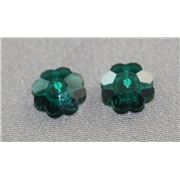 Swarovski Crystal 3700 Sew-on Flower, 1 hole Emerald 8mm 