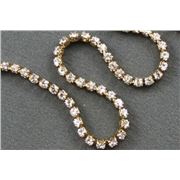 Swarovski Crystal 1244657 Cup Chain PP 11 Crystal/Gold Backing  