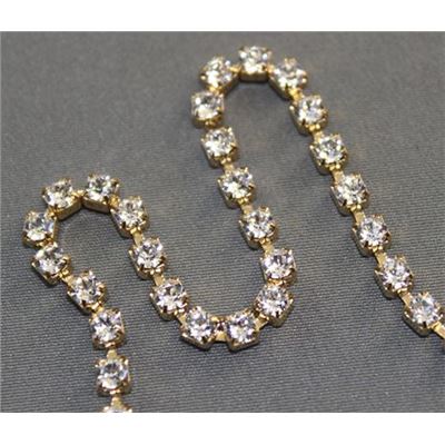 Swarovski Crystal Cup Chain Crystal/Gold Chain PP24 