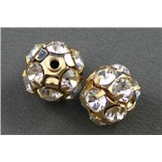 Swarovski Crystal 1012 Disco Ball Crystal/Gold 8mm 