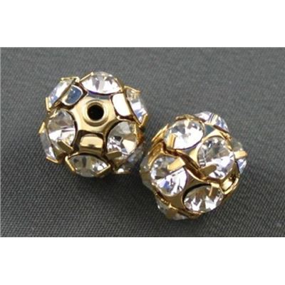 Swarovski Crystal 1012 Disco Ball Crystal/Gold 8mm 