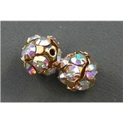 Swarovski Crystal 1012 Disco Ball Crystal AB/Gold 8mm 