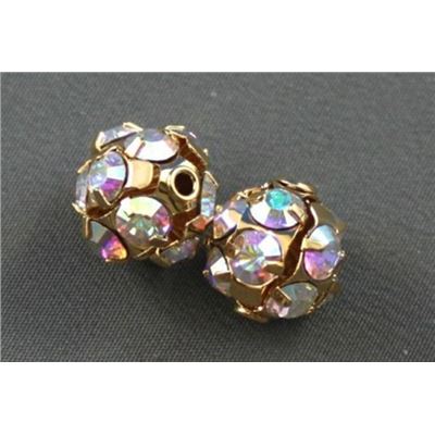 Swarovski Crystal 1012 Disco Ball Crystal AB/Gold 8mm 