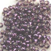 Czech Seed Bead Amethyst Silver Lined 8/0 - Minimum 12g