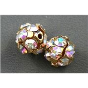 Swarovski Crystal 1012 Disco Ball Crystal AB/Gold 10mm 