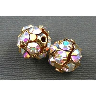 Swarovski Crystal 1012 Disco Ball Crystal AB/Gold 10mm 