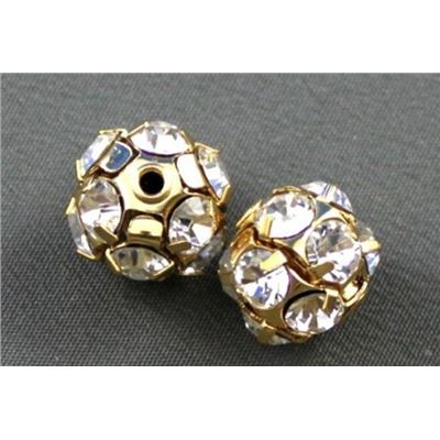 Swarovski Crystal 1012 Disco Ball Crystal/Gold 12mm 