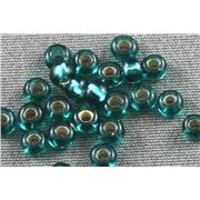 Czech Seed Bead Teal Silver Lined 8/0 - Minimum 12g