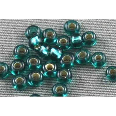 Czech Seed Bead Teal Silver Lined 8/0 - Minimum 12g